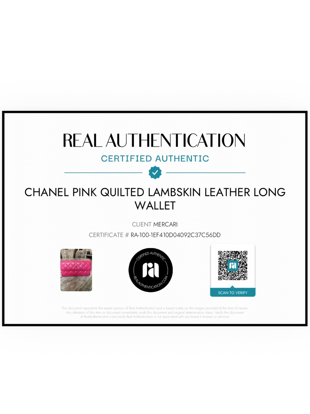 CHANEL Fuchsia Quilted Leather Wallet with Silver CC - Picture 6 of 6